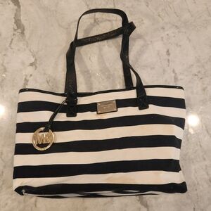 Black and White Striped Tote Bag